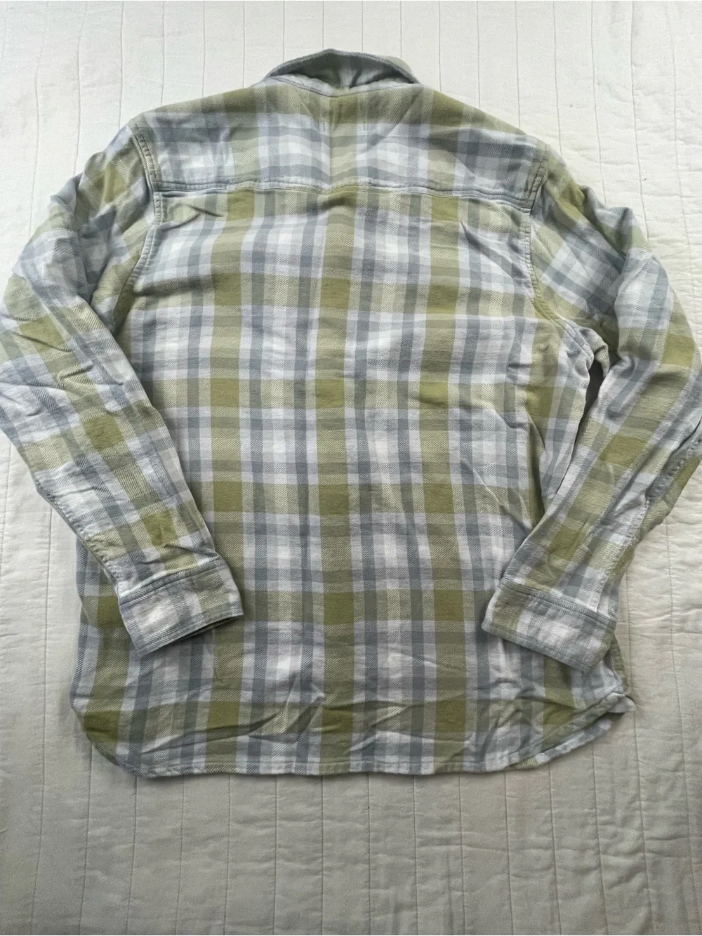 The North Face Olive and Gray Plaid Button-Down Thick Cotton Shirt XL